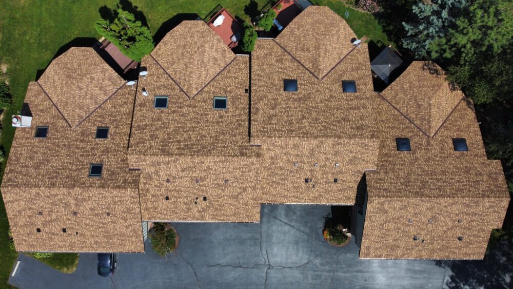 Large condo roof installation near Delafield WI completed by Adonis Roofing